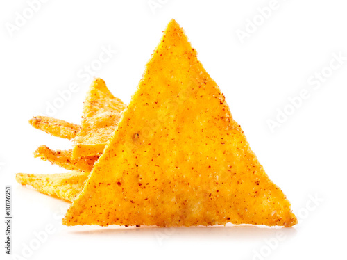 Fotografía Corn chips with pepper isolated on white