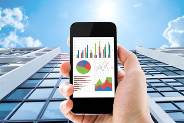 Poster - phone with analyzing graph