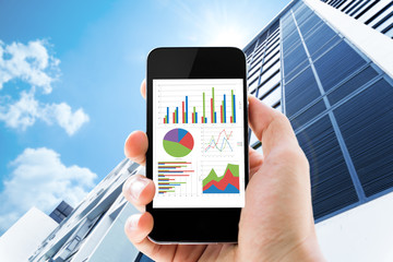 Poster - phone with analyzing graph
