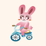 Fototapeta Pomosty - Animal rabbit doing sports cartoon theme elements