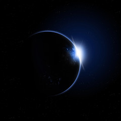 Wall Mural - blue solar eclipse