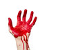 Bloody hand isolated on white