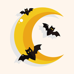 Halloween moon theme elements