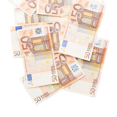 Canvas Print - Multiple fifty euro bank notes