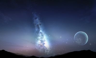 milky way galaxy with stars and night sky