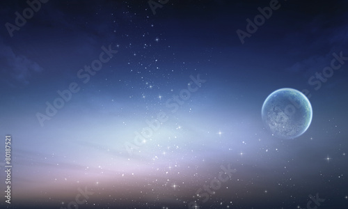 Zdjęcie XXL Droga Mleczna z gwiazdami i nocnym niebem