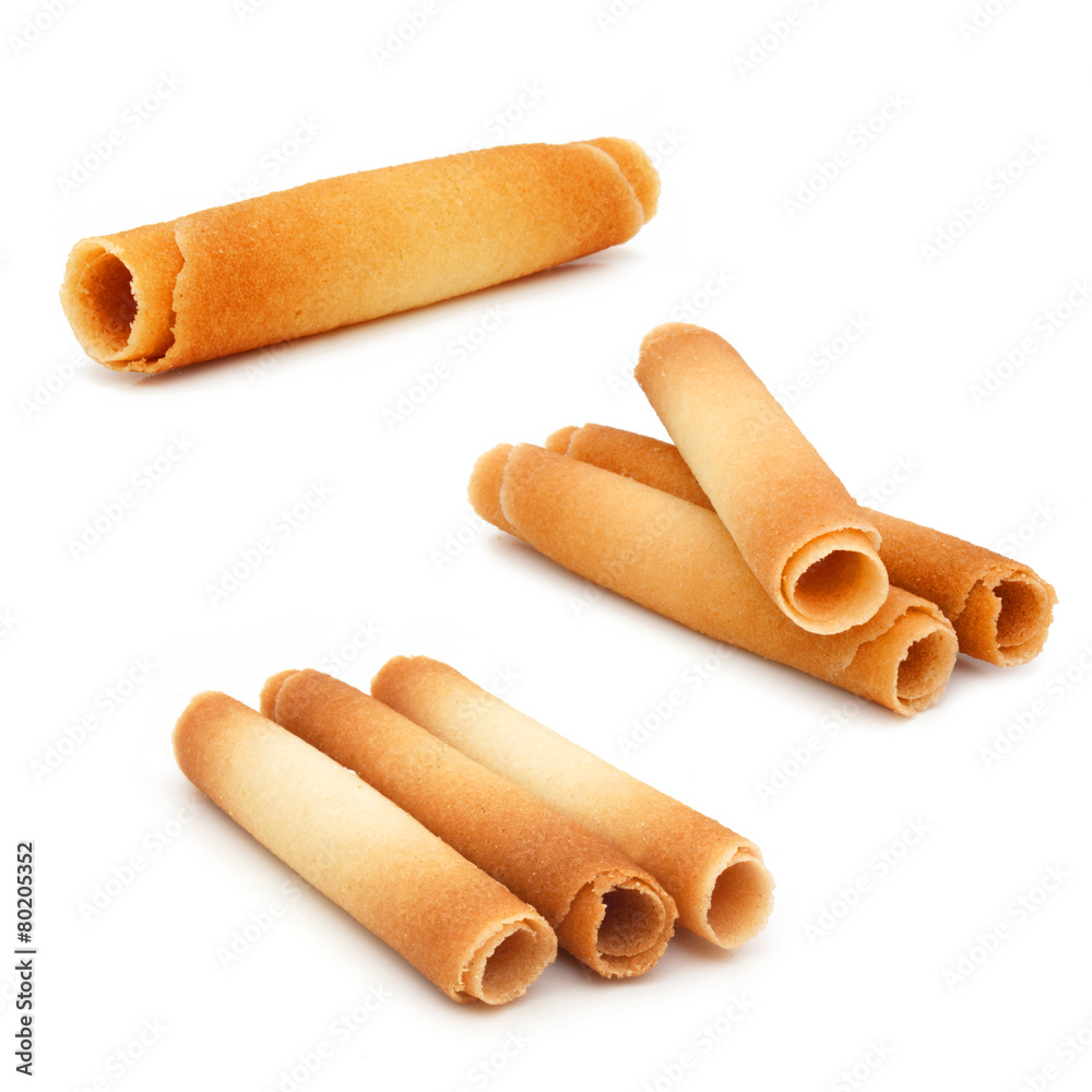 cigarette russe biscuit Cigarettes russes - French biscuit Stock Photo