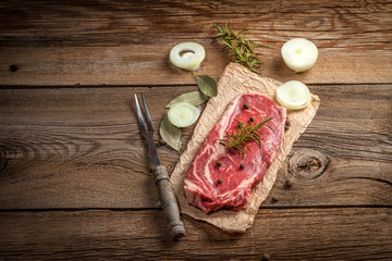 Wall Mural - Raw beef steak.