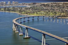 San Diego's Coronado Bay Bridge - Aerial View