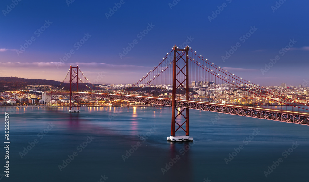 Obraz na płótnie Pont 25 avril Lisbonne Portugal w salonie