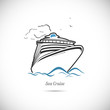 Label Sea cruise. Ocean liner