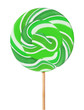 green Lollipop isolated on white background