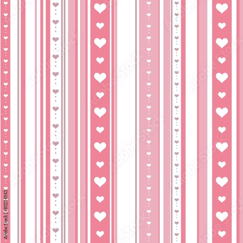 Tapeta ścienna na wymiar Seamless striped pattern with hearts