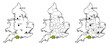Dorset located on map of England