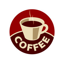 Vector Logo Cup Of Black Coffee