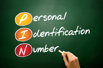 Poster - personal identification number (pin) acronym on blackboard