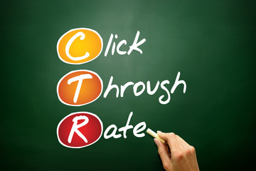 Poster - click through rate (ctr), business acronym on blackboard