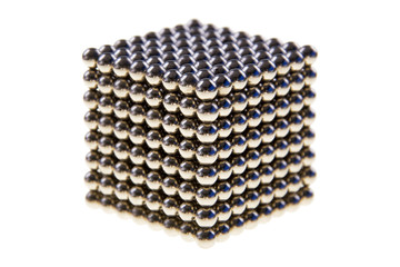 Cube made of  magnetic beads