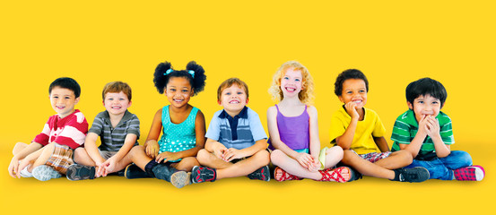Sticker - Kids Children Diversity Happiness Group Cheerful Concept