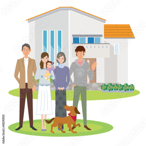 家族 イラスト 3世代 家 Adobe Stock でこのストックベクターを購入して 類似のベクターをさらに検索 Adobe Stock