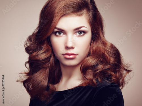 Naklejka - mata magnetyczna na lodówkę Fashion portrait of elegant woman with magnificent hair