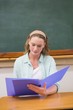 © WavebreakMediaMicro - Teacher reading papers at her desk