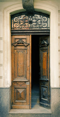 Poster - Traditional beautiful wooden old door