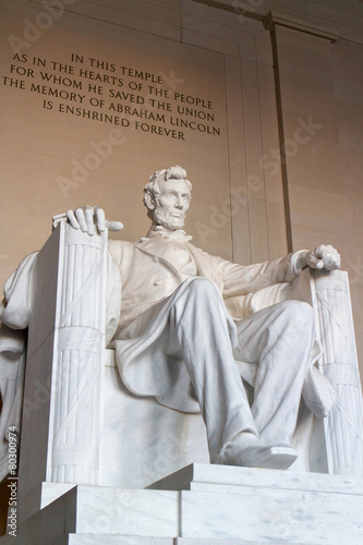Fotografia The statue of Abraham Lincoln, Lincoln Memorial, Washington DC.