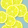 © sidorenko5ja - Fresh pattern with lemon slices on gray background