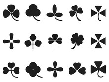 Clover Leaf Icons Set