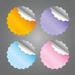 colored blank round stickers - vector illustration