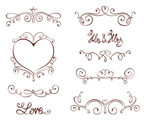 Set design elements for Valentine days and Wedding