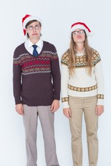 Poster - Sad geeky hipster couple