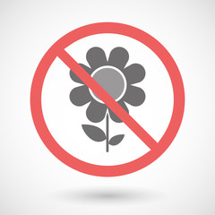 Sticker - Forbidden signal with a flower