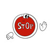 Cartoon stop sign.