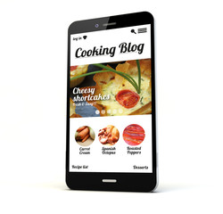 Canvas Print - cooking blog phone
