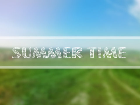 Summer time blur background text 
