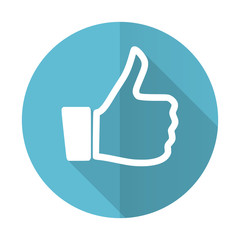 Aufkleber - like blue flat icon thumb up sign
