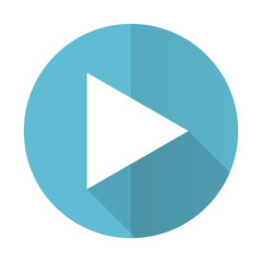 Poster - play blue flat icon