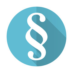 Fototapete - paragraph blue flat icon law sign