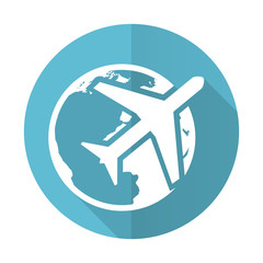 Poster - travel blue flat icon