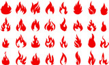 Fototapeta Pokój dzieciecy - Fire icons set for you design