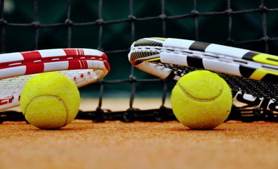 Wall Mural - tennis racket and ball