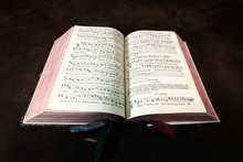 Vintage Psalm Book With Chorus Singing Notes
