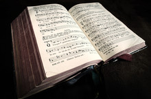 Vintage Psalm Book With Chorus Singing Notes