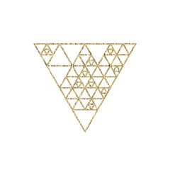 Aufkleber - Hipster triangle linear gold background