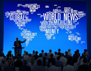 Wall Mural - World News Globalization Advertising Event Media Concept
