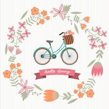 The Vintage Flower Wreath With Bicycle