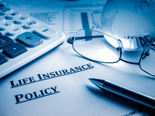 Wall Mural - life insurance policy on the desk.