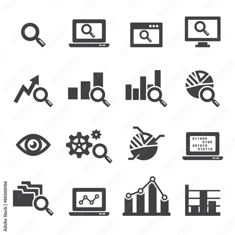 Go Analysis Icon analysis icon set Stock Vector | Adobe Stock